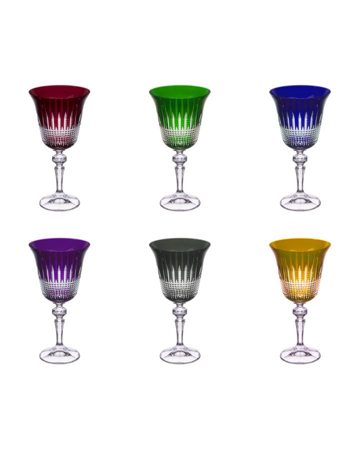 Coffre De 6 Verres À Pied 22Cl Cristal Assortiment