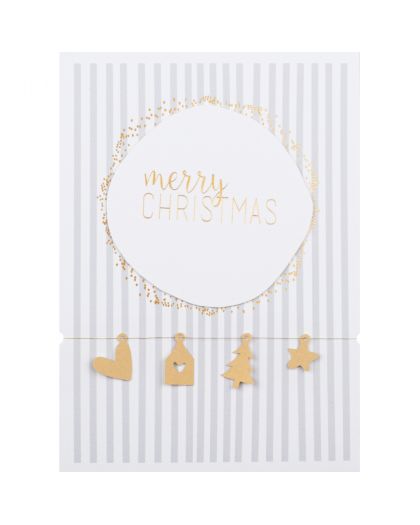 Carte De Ruban Textile. Merry Christmas