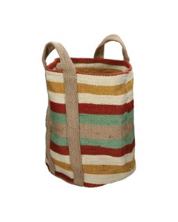  Follina Panier Jute / Coton L 60 X W 43Cm Mix De Couleurs