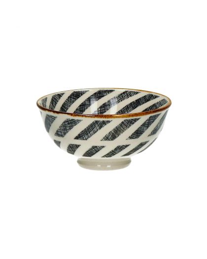  Alto Bol À Céréales Porcelaine Ø12 X H 6Cm Noir/Blanc