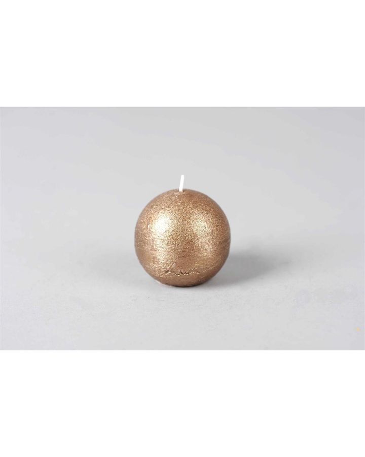 Luz Your Senses Rustic Metal - Bougie Boule - Antique Gold - Ø6Cm