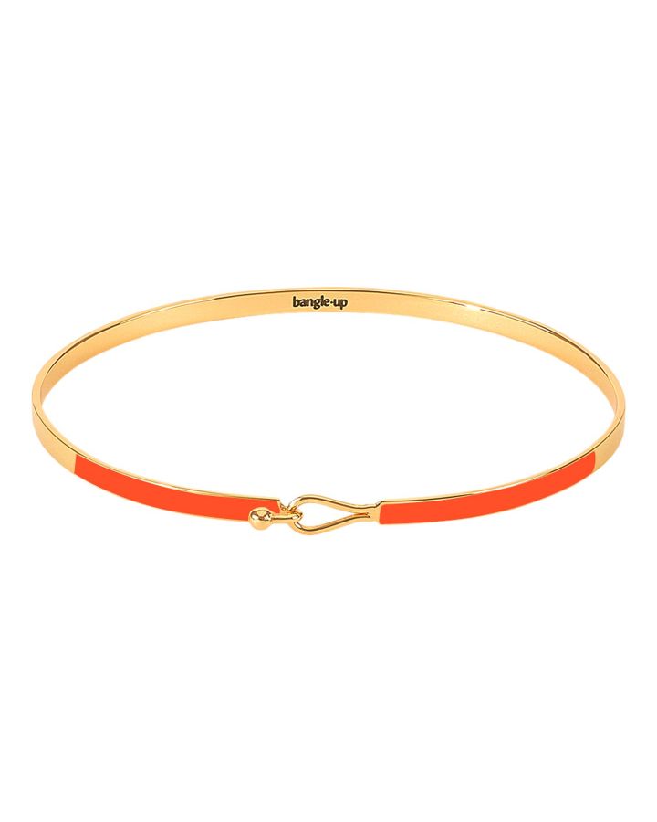 Bracelet Fin Avec Fermoir Goutte En Laiton Doré Laqué, Tangerine