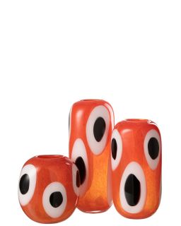 Vase Izzy Verre Blanc/Orange Large (16x13x37cm)