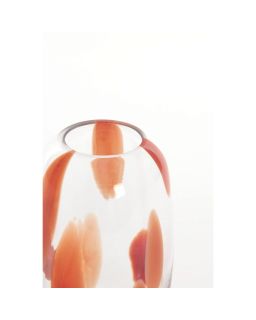 Vase Ø12X16 Cm Nenon Verre Clair-Corail