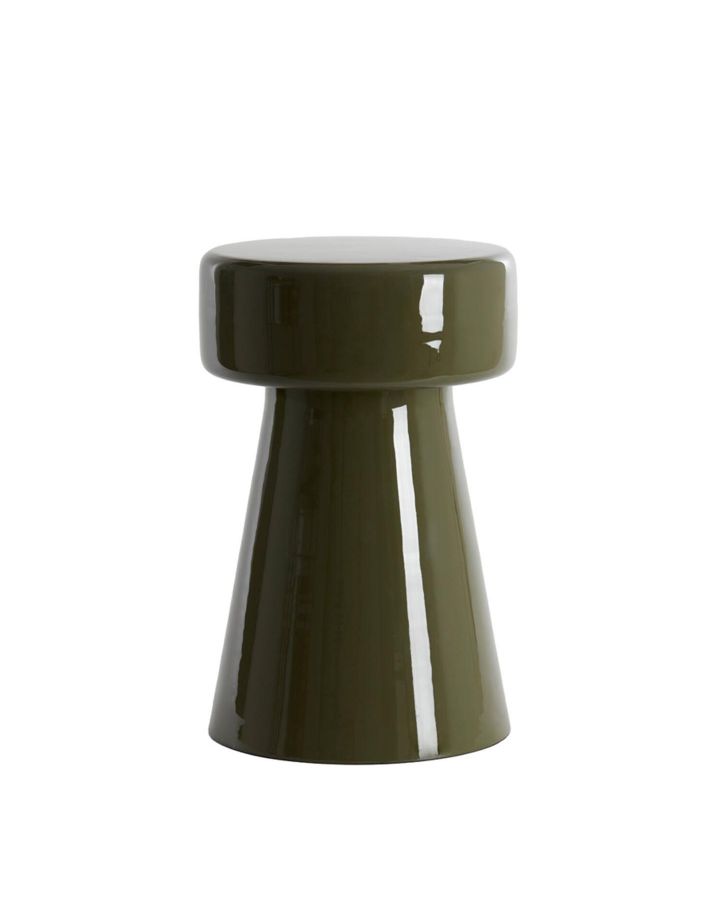 Table D'Appoint Ø29X47 Cm Dakwa Vert Olive Foncé Brillant