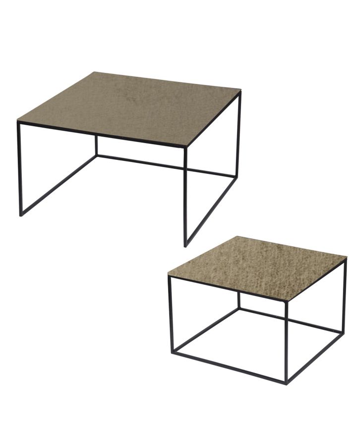 Set De 2 Tables Or Carrées De Côtés 70 Cm Et 56 Cm