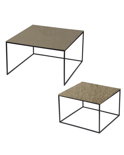 Set De 2 Tables Or Carrées De Côtés 70 Cm Et 56 Cm