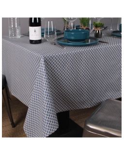 Nappe Plastifie Eventails Petrole 250X150 Cm