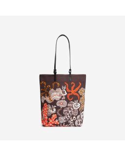 Sac Street Jardin De Sirenes Marron Corps Coton - Anse 100% Cuir Finitions 100%