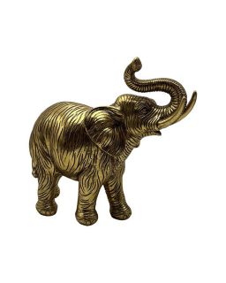 Statue Elephant Dore 24,5X9,5X23Cm