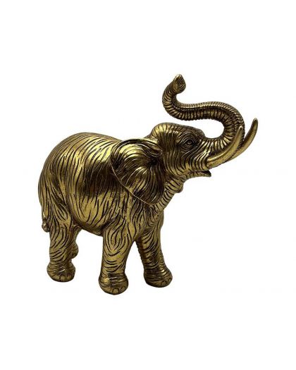 Statue Elephant Dore 24,5X9,5X23Cm