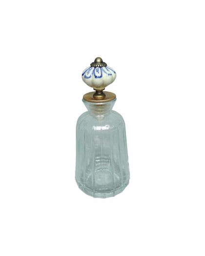 Fiole Verre Bouchon Decoration 5,5X17Cm