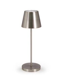 Lampe De Table Led Etna Argent H38, Ø12X38Hcm