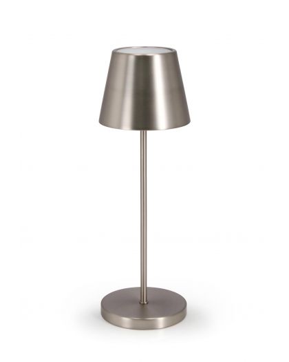 Lampe De Table Led Etna Argent H38, Ø12X38Hcm