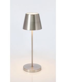 Lampe De Table Led Etna Argent H38, Ø12X38Hcm