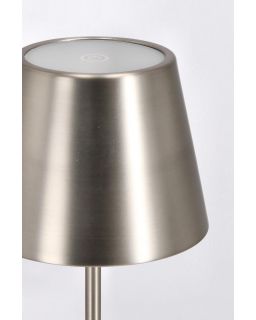 Lampe De Table Led Etna Argent H38, Ø12X38Hcm