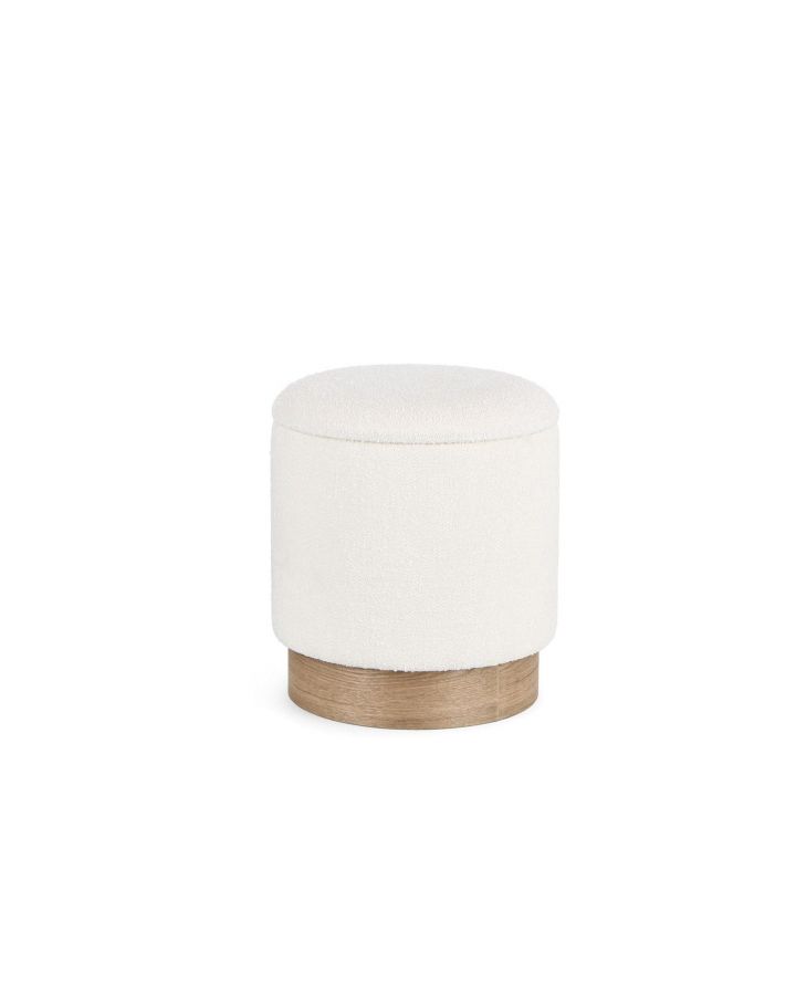 Pouf Contenitore.Zoya Bianco Taille S, Ø30,5X35Cm