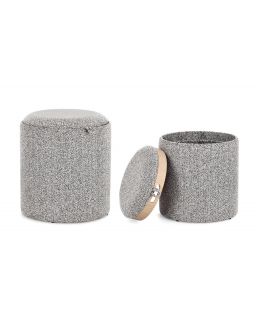 Pouf C-Cont Taille Sasha C-Vass Grigio Ch Taille S, Ø34,5X38Cm