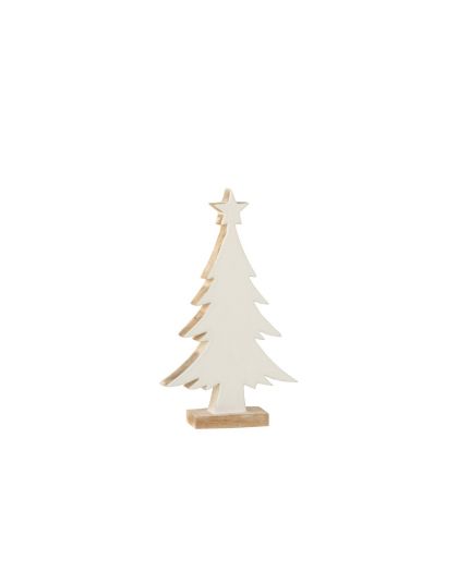 Sapin De Noel Bois DeManguier Blanc/Blanc Wash Large (18,5x4x32cm)