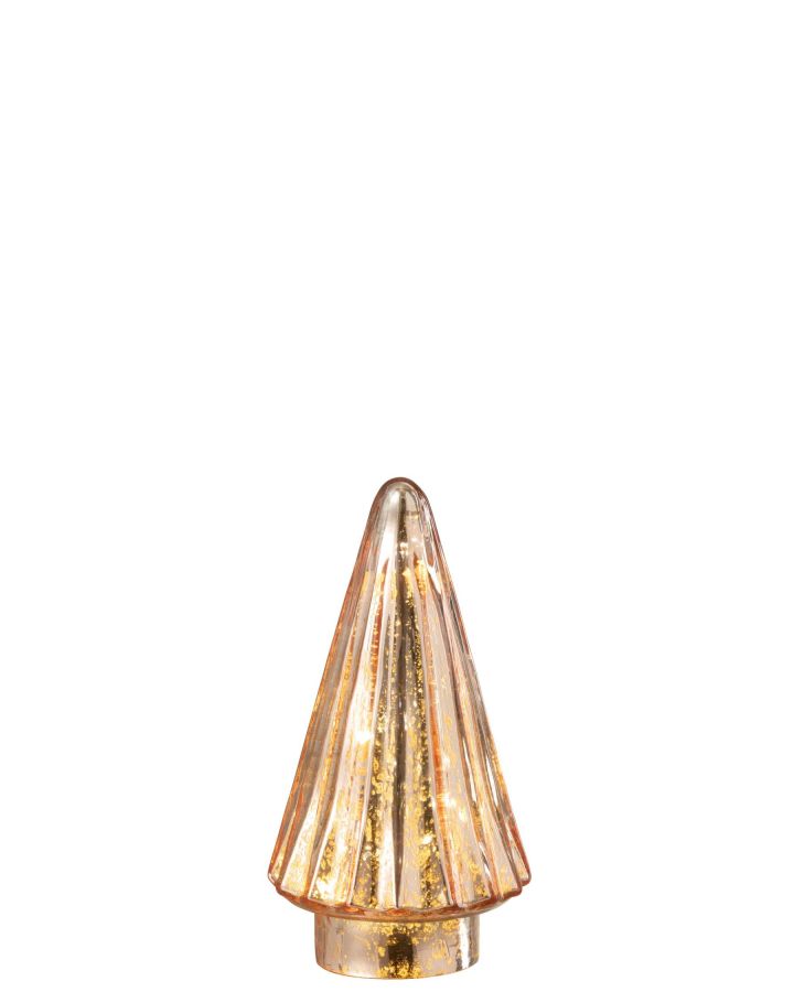 Sapin De Noël Led Verre Rose Small(9,5x9,5x19cm)