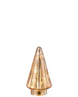 Sapin De Noël Led Verre Rose Small(9,5x9,5x19cm)