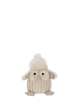 Hibou Chapeau Textile Beige(20x16x26cm)