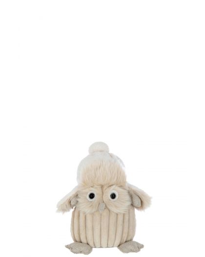 Hibou Chapeau Textile Beige(20x16x26cm)