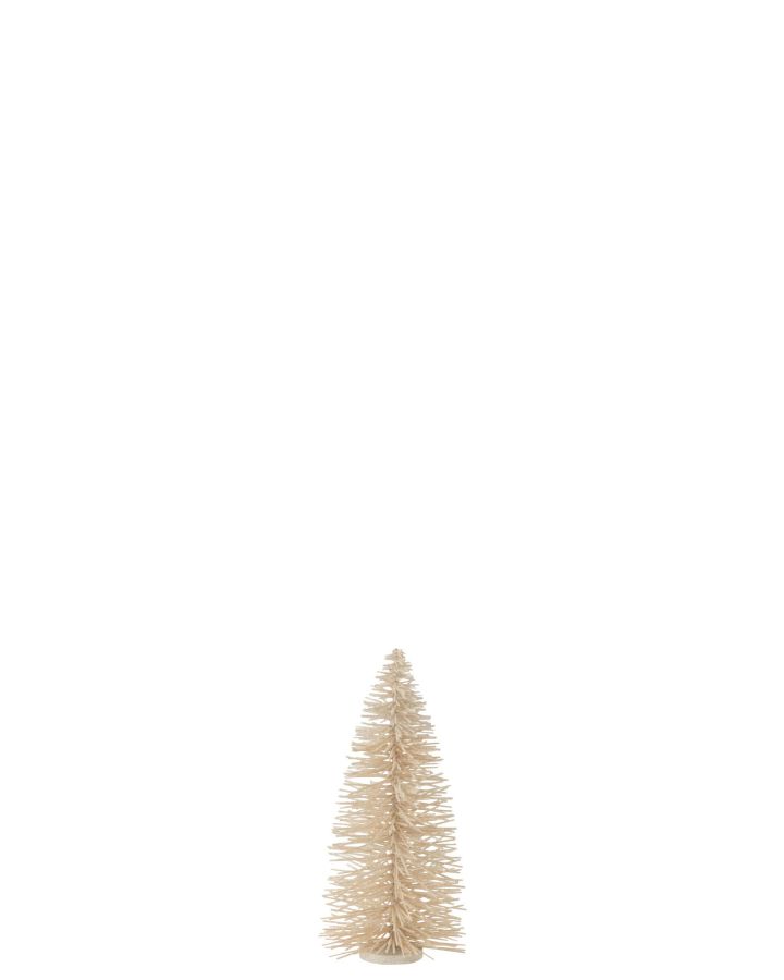 Sapin De Noël Décoratif Paillettes Bois Blanc Medium(20x20x48cm)