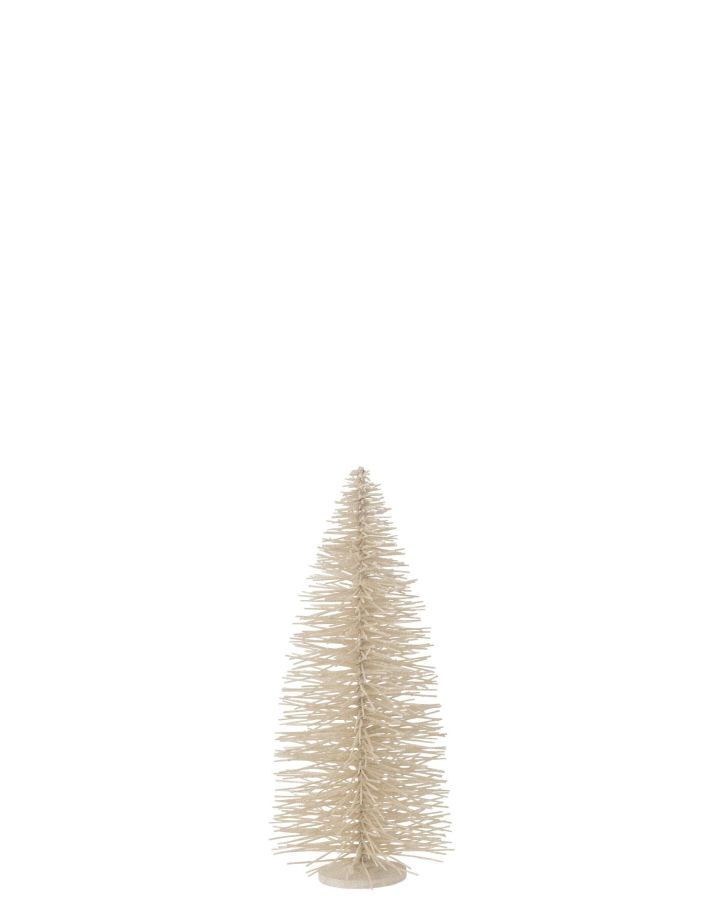 Sapin De Noël Décoratif Paillettes Bois Blanc Large(27x27x70cm)