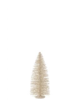 Sapin De Noël Décoratif Paillettes Bois Blanc Large(27x27x70cm)