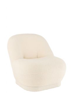 Pouf Teddy Bouclé Blanc(78x88x72cm)