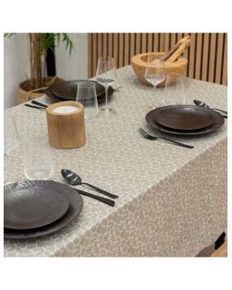 Nappe Plastifiee Antibes Taupe 150X150 Cm