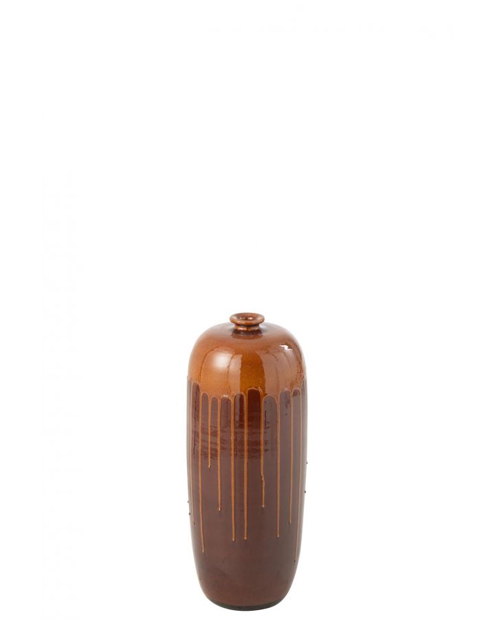 Vase Lee Terra Brillant Marron/Orange Small (19x19x55cm)