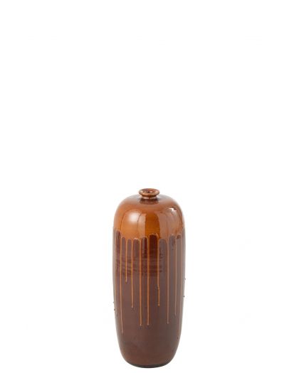 Vase Lee Terra Brillant Marron/Orange Small (19x19x55cm)