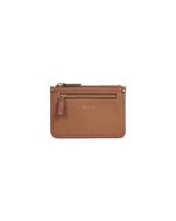 Porte-Cartes Double Zip, Taille H10X14Xcm100% Cuir Veritable Vachette, Doublure