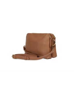 Sac Bandoulière Deux Compartiments Zippé, Taille H17,5X25X11Cm100% Cuir Veritabl