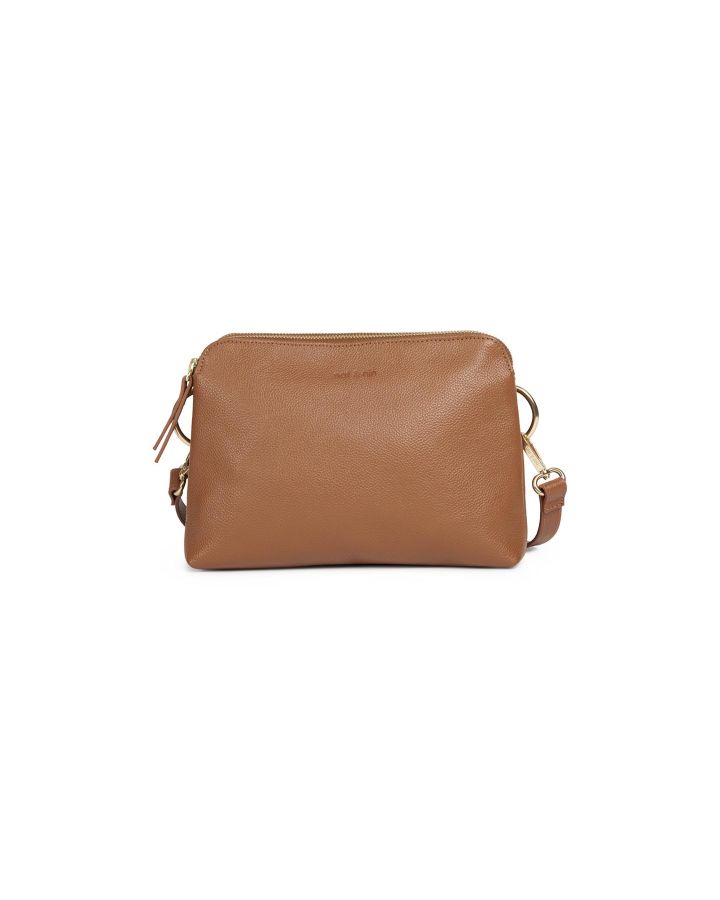 Sac Bandoulière Deux Compartiments Zippé, Taille H17,5X25X11Cm100% Cuir Veritabl