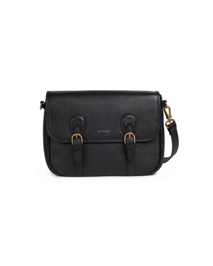 Sac Besace Détail Double Patte, Taille H20X29X9,5Cm100% Cuir Veritable Vachette,