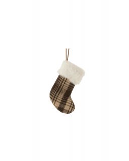 Suspension Gant/Chaussette Carreaux Textile Marron/Beige(9x3x16cm)