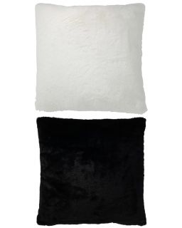 Coussin Cerf Carreaux Poly Blanc Noir(45x45x10cm)