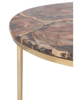 Tables De Salon Petri Pierre/Metal Marron/Or Taille S (30x30x53cm)