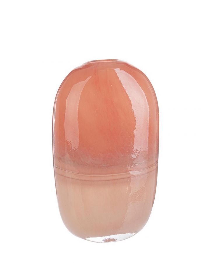 Vase Sagitta Verre Rose H30,Taille 18,5X10,4X30Hcm