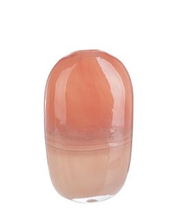 Vase Sagitta Verre Rose H30,Taille 18,5X10,4X30Hcm