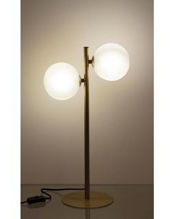 Lampe De Table Balls 2Lampes Or H54,Taille 31X17.5X54Hcm