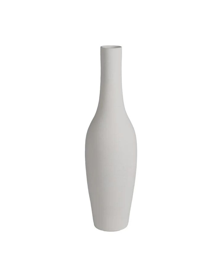 Vase Blanc Céramique Décoration 27 X 27 X 100 Cm