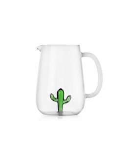 Jug Cactus Green-White Taille 10X10X18Cm