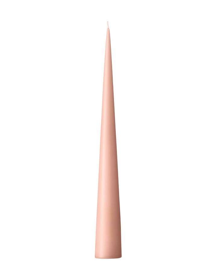 Cone Candle Rosy Caramel Rose clair 37Cm