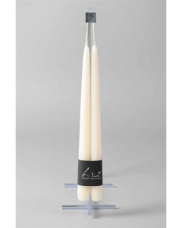  Paire De Bougies De Table Velours Luz Your Senses Blanc Asperge Ø2,2Xl30Cm