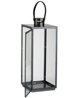 Lanterne Carree Acier/Verre Noir (21X65X13,88Cm)