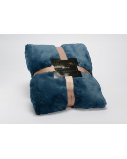 Plaid Luxe Bleu Nuit 130X170 Cm 100% Polyester